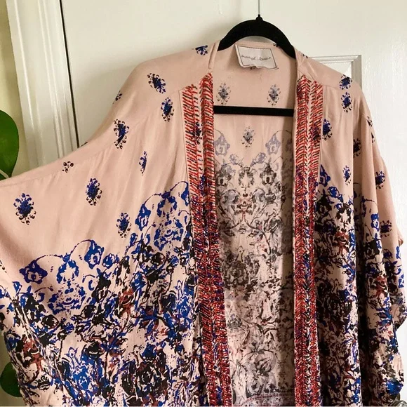 Anthropologie Beautiful Stories Beaded Astor Women’s Kimono, Open Cardi Boho - Picture 3 of 9